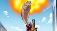 Franky burning the blueprints of Pluton (Image via Toei Animation)